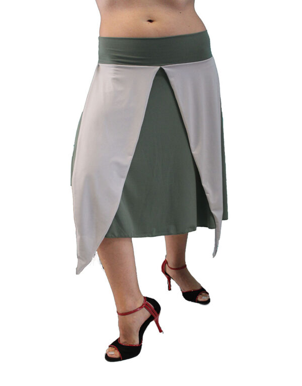 Tango skirt handmade olive - grey