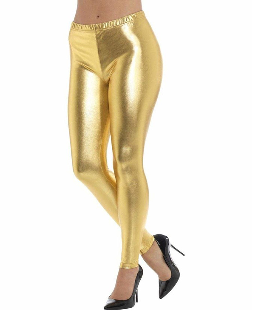 Metallic gold leggings 